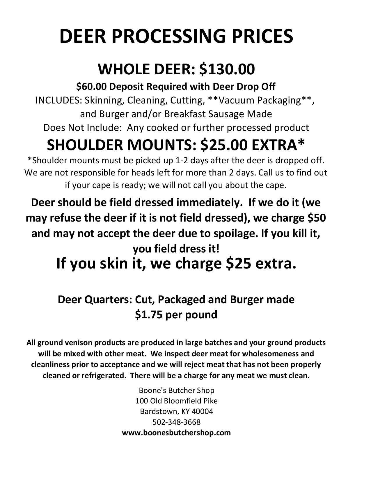 deer processing business plan